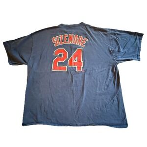 Vintage Majestic Cleveland Indians Sizemore‎ 24 Baseball T-Shirt 2XL MLB